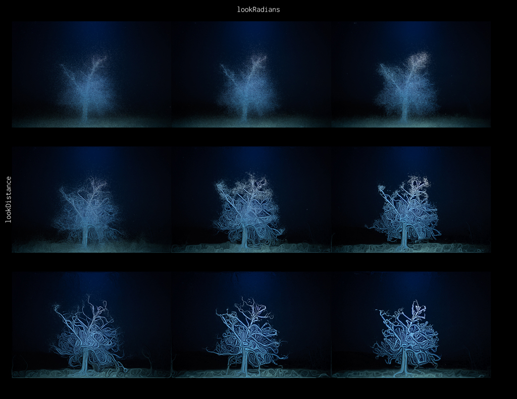 A 9-grid of different images of a tree